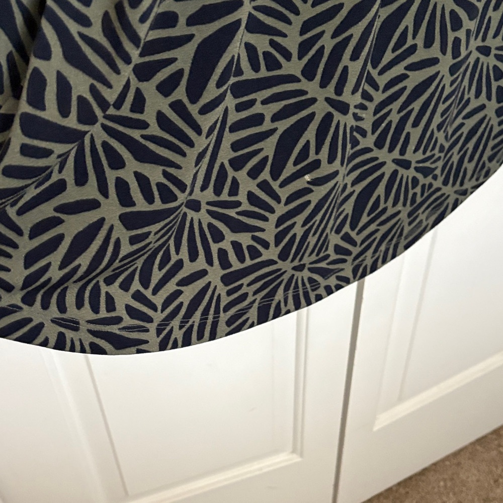 Banana Republic Olive and Navy Leaf Print dress